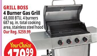 Ocean State Job Lot Grill boss 4-burner gas grill offer