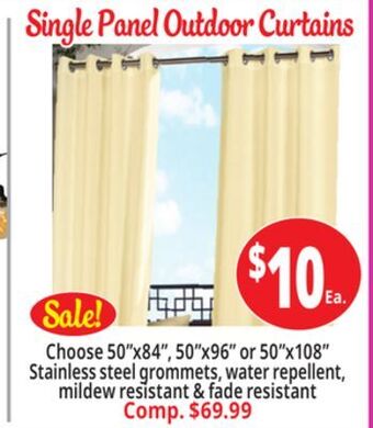 Ocean State Job Lot Single panel outdoor curtains offer