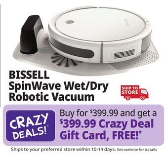 Ocean State Job Lot Bissell spinwave wet/dry robotic vacuum offer