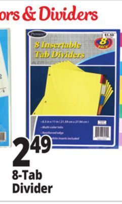Ocean State Job Lot 8-tab divider offer