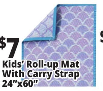 Ocean State Job Lot Kids reversible roll-up beach mat with strap, 24x60 offer