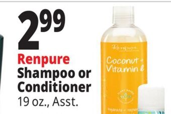 Ocean State Job Lot Renpure shampoo or conditioner offer