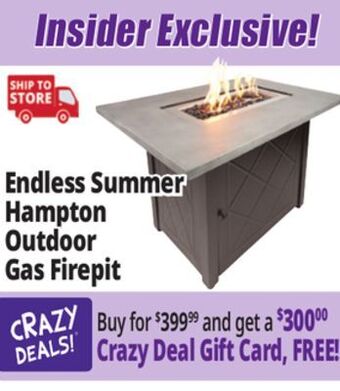 Ocean State Job Lot Endless summer hampton outdoor gas fire pit offer