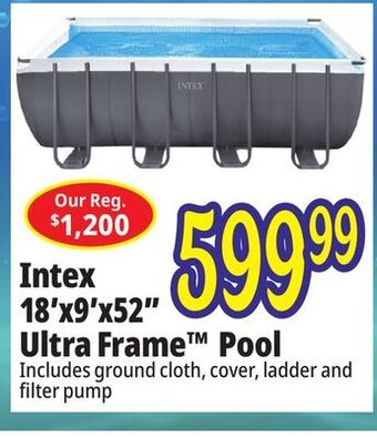 Ocean State Job Lot 18' x 9' x 52 ultra frame pool set offer