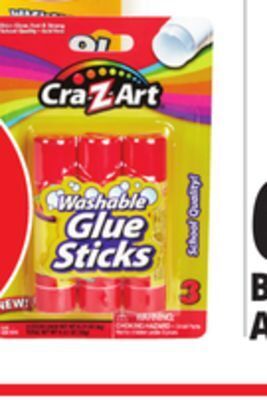 Ocean State Job Lot Cra-z-art washable glue sticks, 3 count offer