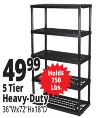 Ocean State Job Lot 5 tier heavy-duty shelving offer