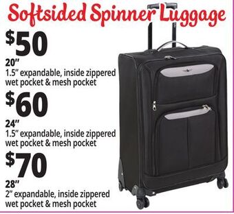 Ocean State Job Lot Softsided spinner luggage offer