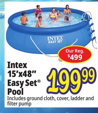 Ocean State Job Lot Intex 15' x 48 easy set above ground pool set offer