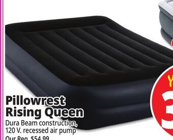 Ocean State Job Lot Intex queen dura-beam pillow rest raised air mattress with internal pump offer