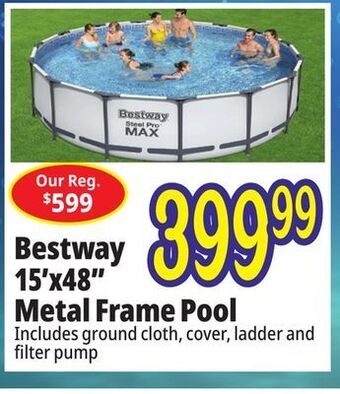 Ocean State Job Lot Bestway 15' x 48 steel pro max above ground pool set offer