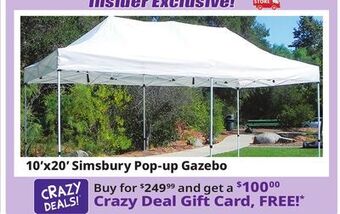 Ocean State Job Lot Simsbury 10' x 20' one-touch pop-up gazebo offer