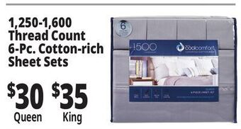 Ocean State Job Lot 1,250-1,600 thread count 6-pc. cotton-rich sheet sets offer