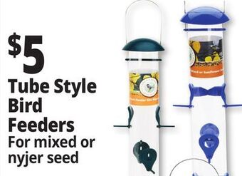 Ocean State Job Lot Tube style bird feeders offer