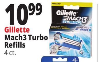Ocean State Job Lot Gillette mach3 turbo razor blade refills, 4 count offer