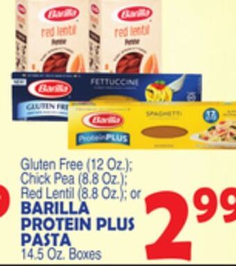 Bravo Supermarkets Barilla protein plus pasta 14.5 oz. boxes offer