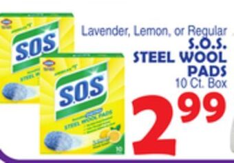 Bravo Supermarkets S. o. s. steel wool pads offer