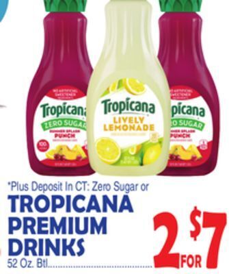 Bravo Supermarkets Tropicana premium drinks offer