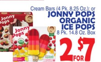 Bravo Supermarkets Jonny pops organic ice pops 8 pk. 14.8 oz. box offer