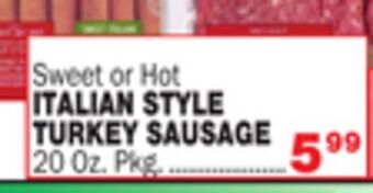 Bravo Supermarkets Italian style turkey sausage offer