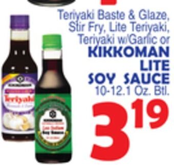 Bravo Supermarkets Kikkoman lite soy sauce offer
