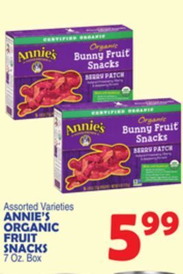 Bravo Supermarkets Annie's organic fruit snacks offer