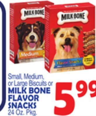 Bravo Supermarkets Milk bone flavor snacks offer