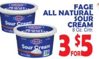 Bravo Supermarkets Fage all natural sour cream offer