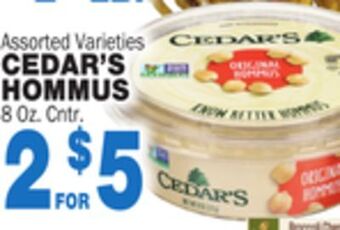 Bravo Supermarkets Cedar's hommus offer