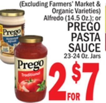 C Town Prego pasta sauce 23-24 oz. jars offer
