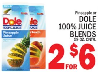 C Town Dole 100% juice blends offer