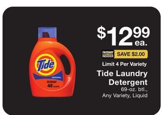 Fairway Store Market Tide laundry detergent offer