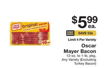 Fairway Store Market Oscar mayer bacon offer