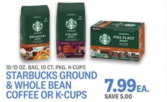 Kings Food Markets Starbucks ground & whole bean coffee or k-cups offer