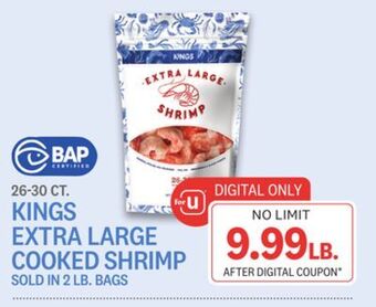 Kings Food Markets Kings extra large cooked shrimp offer