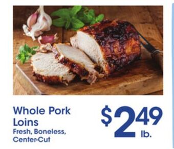 Price Rite Whole pork loins offer