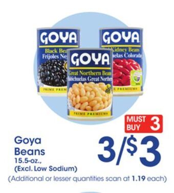 Price Rite Goya beans offer