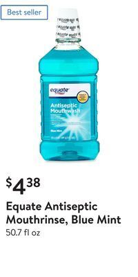 Walmart Equate antiseptic mouthrinse, blue mint offer