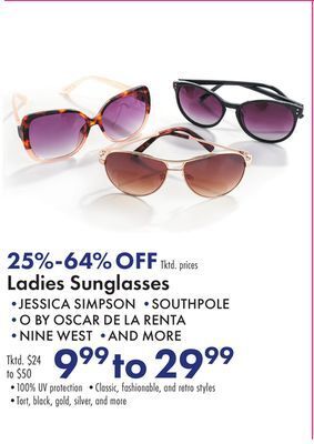 Boscov's Ladies sunglasses offer
