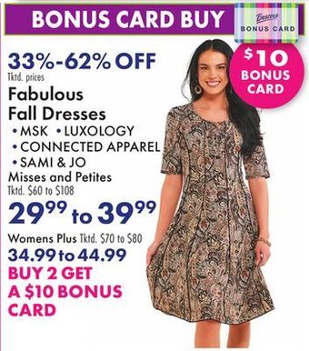 Boscov's Fabulous fall dresses offer