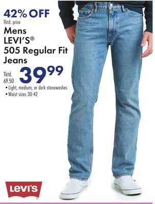 Boscov's Mens levi's® 505 regular fit jeans offer