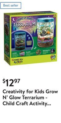 Walmart Creativity for kids grow n' glow terrarium - child craft activity for boys and girls offer