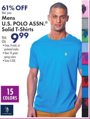 Boscov's Mens u.s polo assn. ® solid t-shirts offer