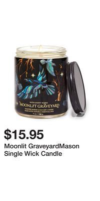 Bath & Body Works Moonlit graveyardmason single wick candle offer