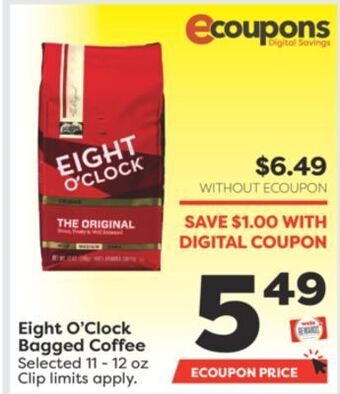Weis Markets Eight o'clock bagged coffee offer