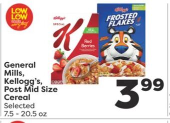 Weis Markets General mills, kellogg's, post mid size cereal offer