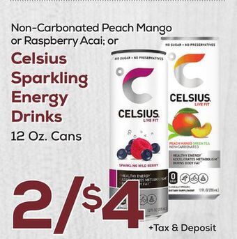 DeCicco & Sons Celsius sparkling energy drinks offer