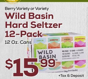 DeCicco & Sons Wild basin hard seltzer 12-pack offer