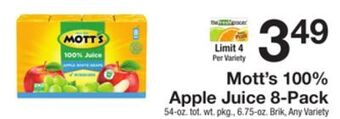 The Fresh Grocer 100% apple juice 8-pack offer