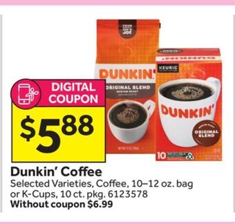 Stop&Shop Dunkin' coffee offer