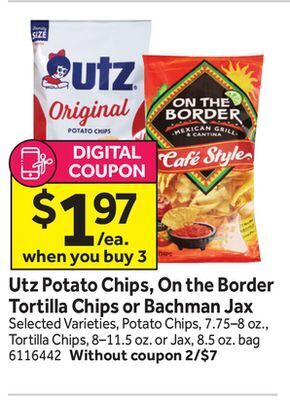 Stop&Shop Utz potato chips, on the border tortilla chips or bachman jax offer